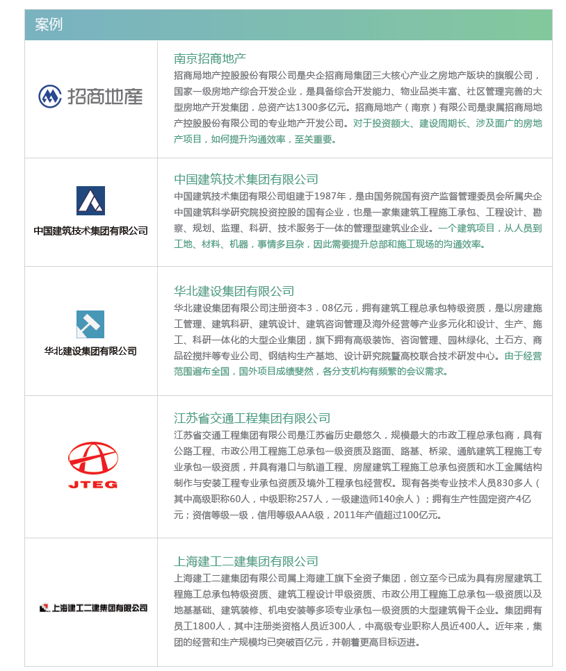 建筑视频会议案例 建筑视频会议案例