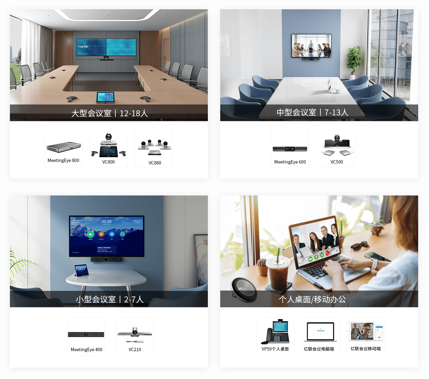 大型视频会议，中型视频会议，小型视频会议